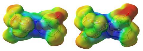 A heatmap bubble around a molecule