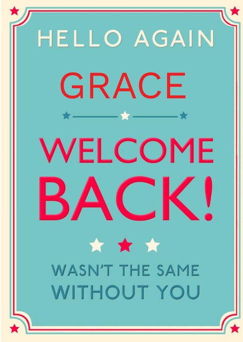 "Thrilled to Have You Back – Welcome Once More!"