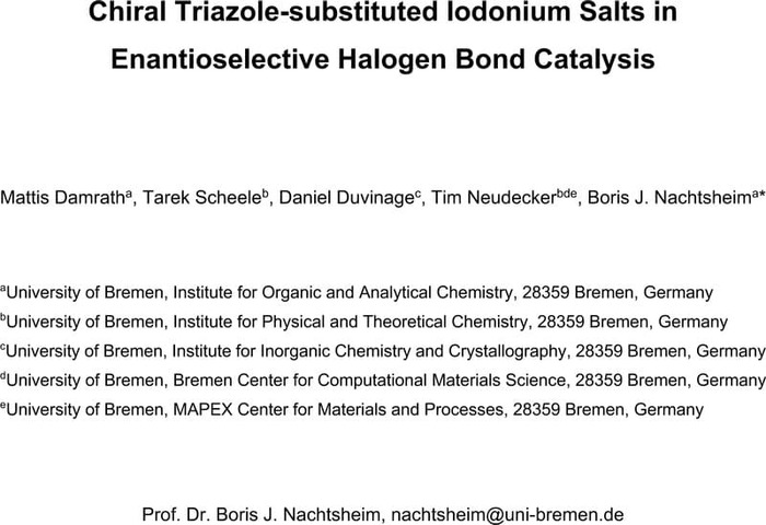 Chemists' Application of Halogen Bonds in Asymmetric Synthesis