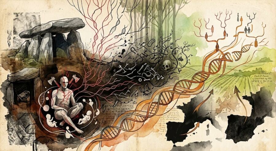 The Initial Constructors of France’s Megalithic Burial Sites Disappeared and Were Succeeded by Iberian Colonists